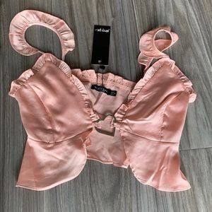 NASTY GAL satin crop top